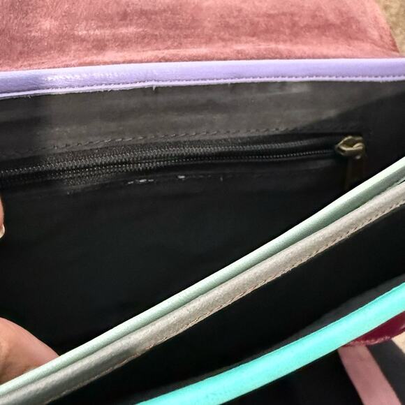 Pink Zebra Leather Crossbody Purse - Picture 5 of 12